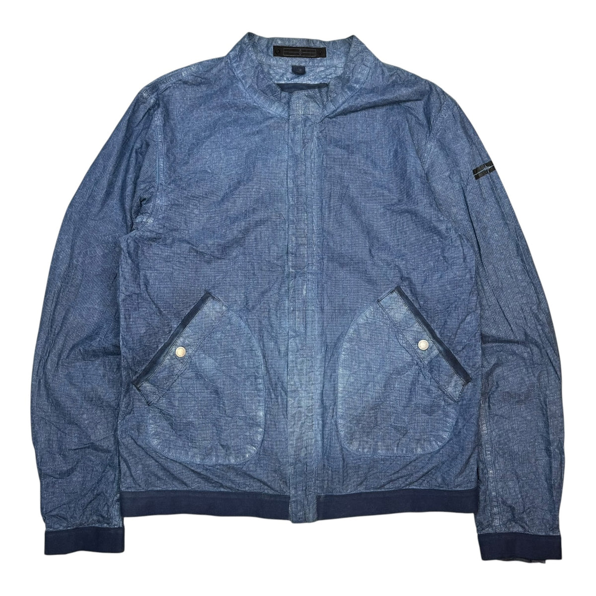 Stone Island Denims Tyvek Lightweight Biker Jacket Blue