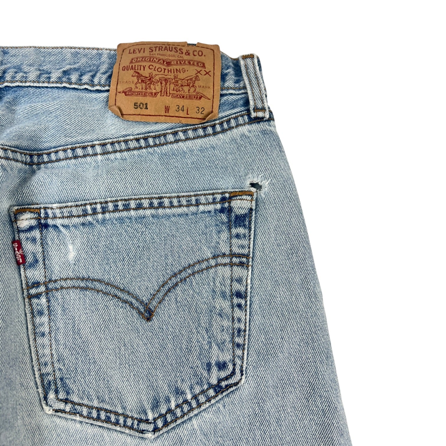 Vintage Levi's 501 Light Wash Straight-Leg Button Fly Closure Jeans