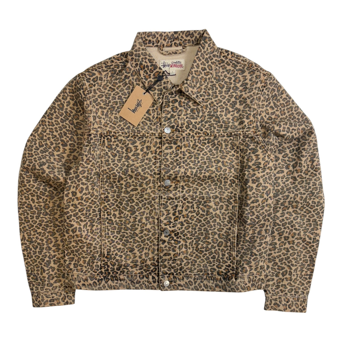 Stussy Denim Trucker Jacket Leopard