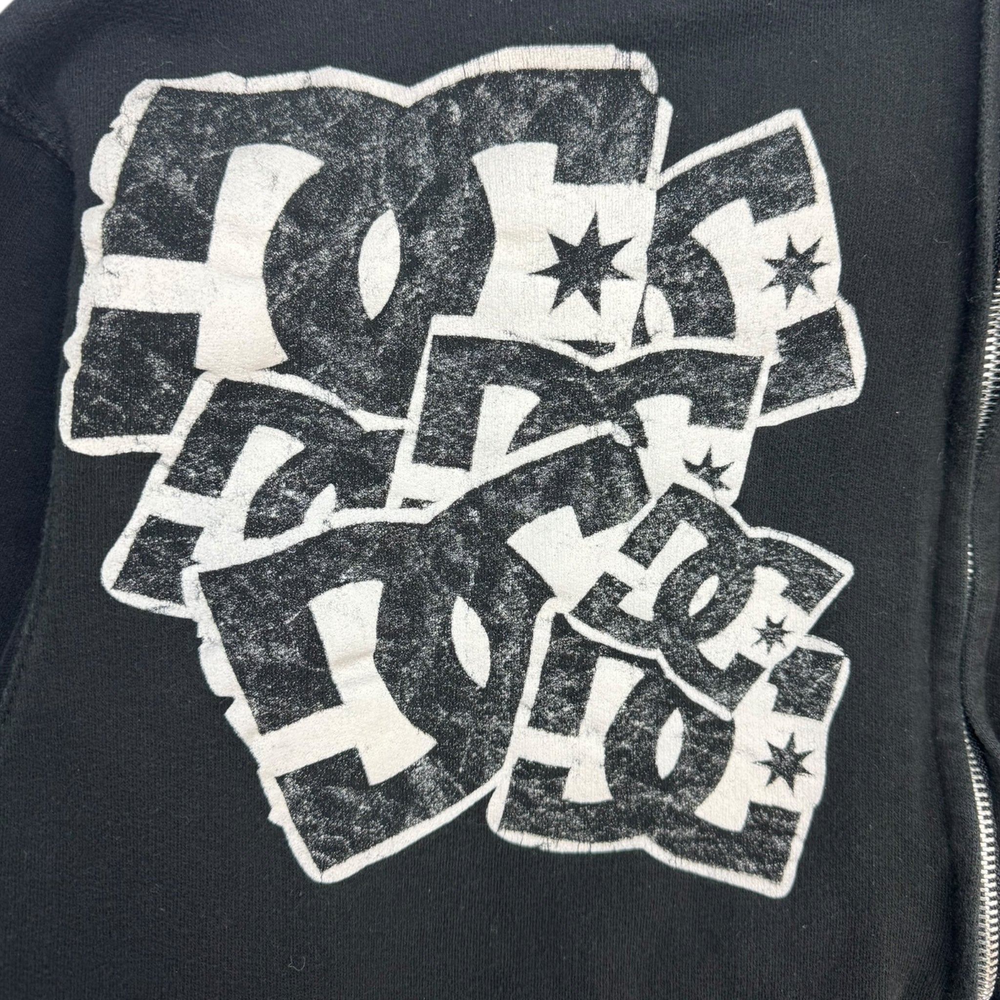 Y2K DC Shoes Zip Up Hoodie Black