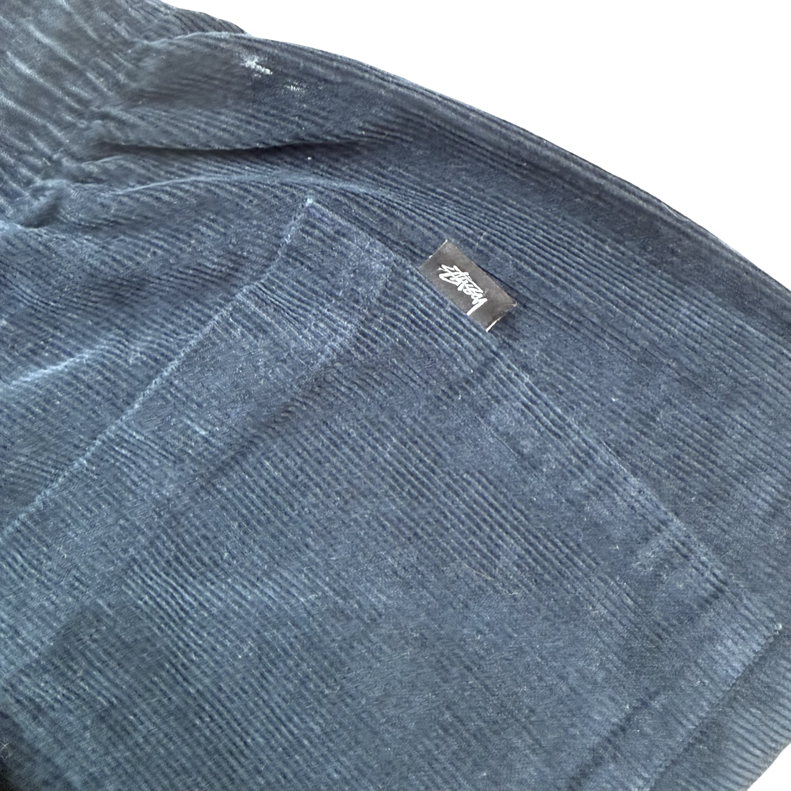 (W) Vintage Stussy Side Piping Cord Pants Navy Blue