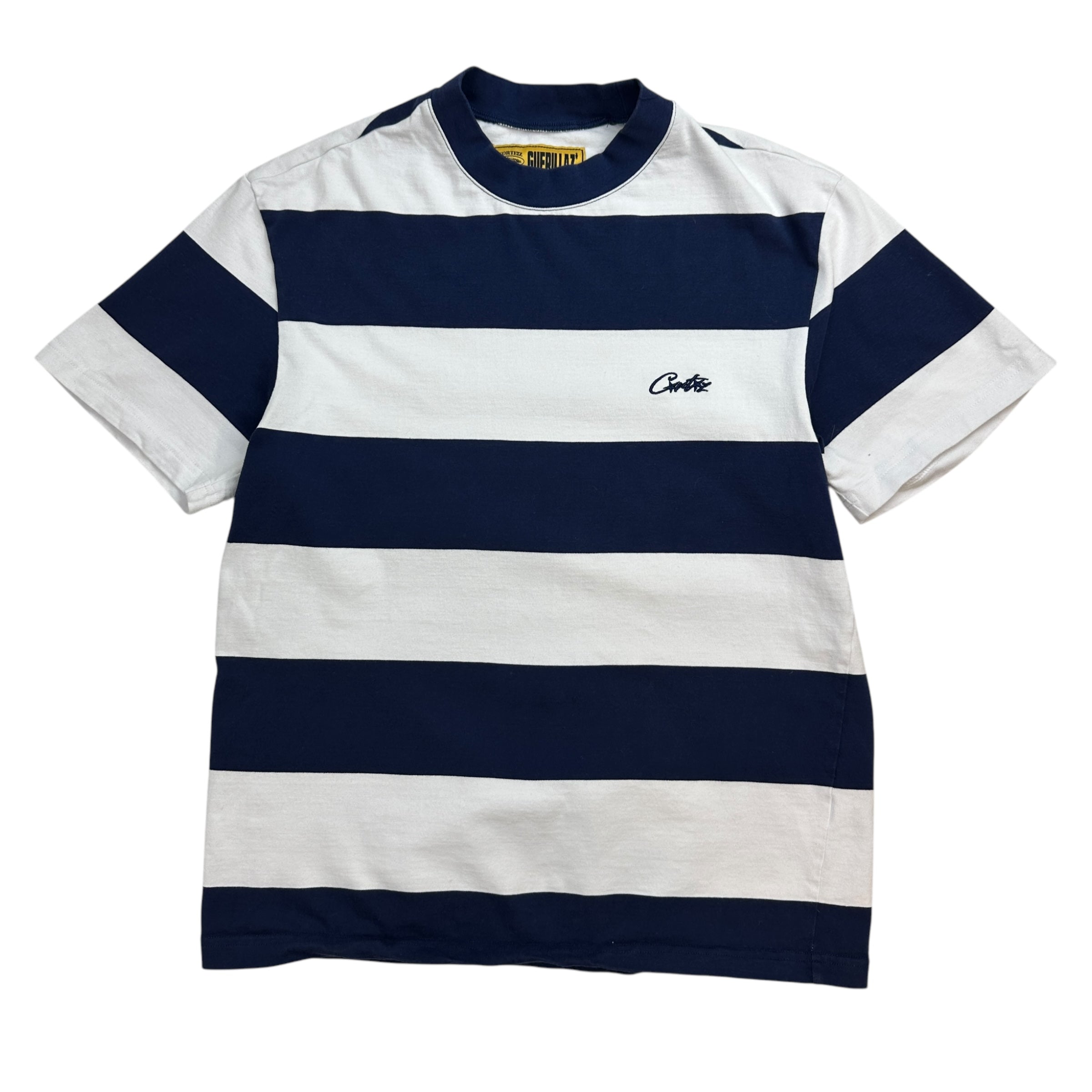 Corteiz Striped Tee Navy/White