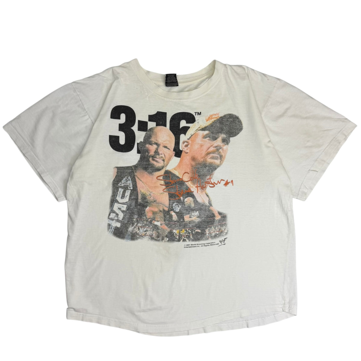 2001 WWF "Stone Cold" Steve Austin 3:16 Tee White