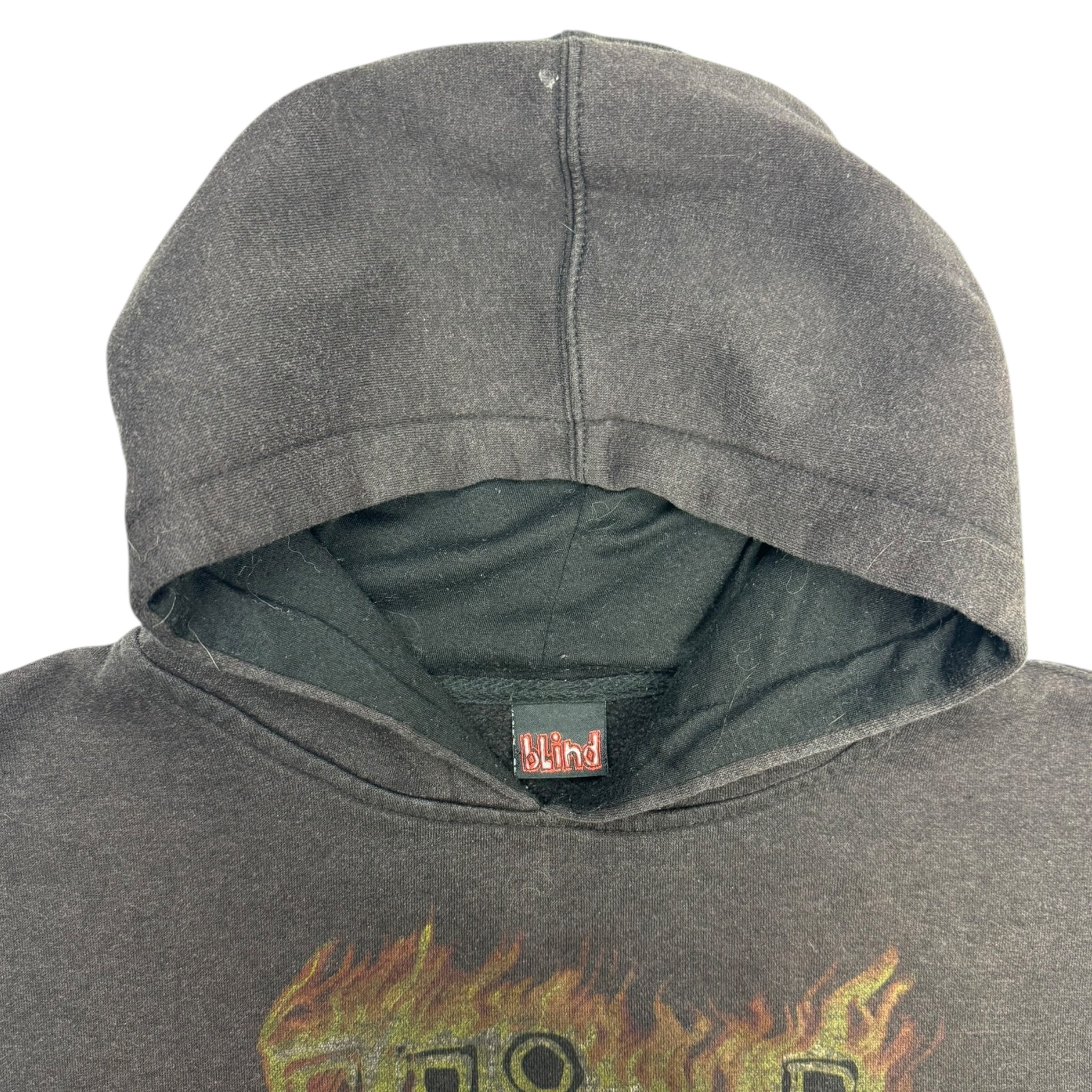 Vintage Blind Skateboards Flame Logo Hoodie Faded