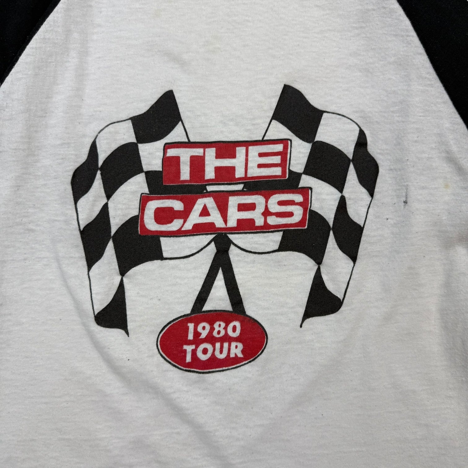 1980 The Cars Tour Half 3/4 Sleeve Tee White/Black