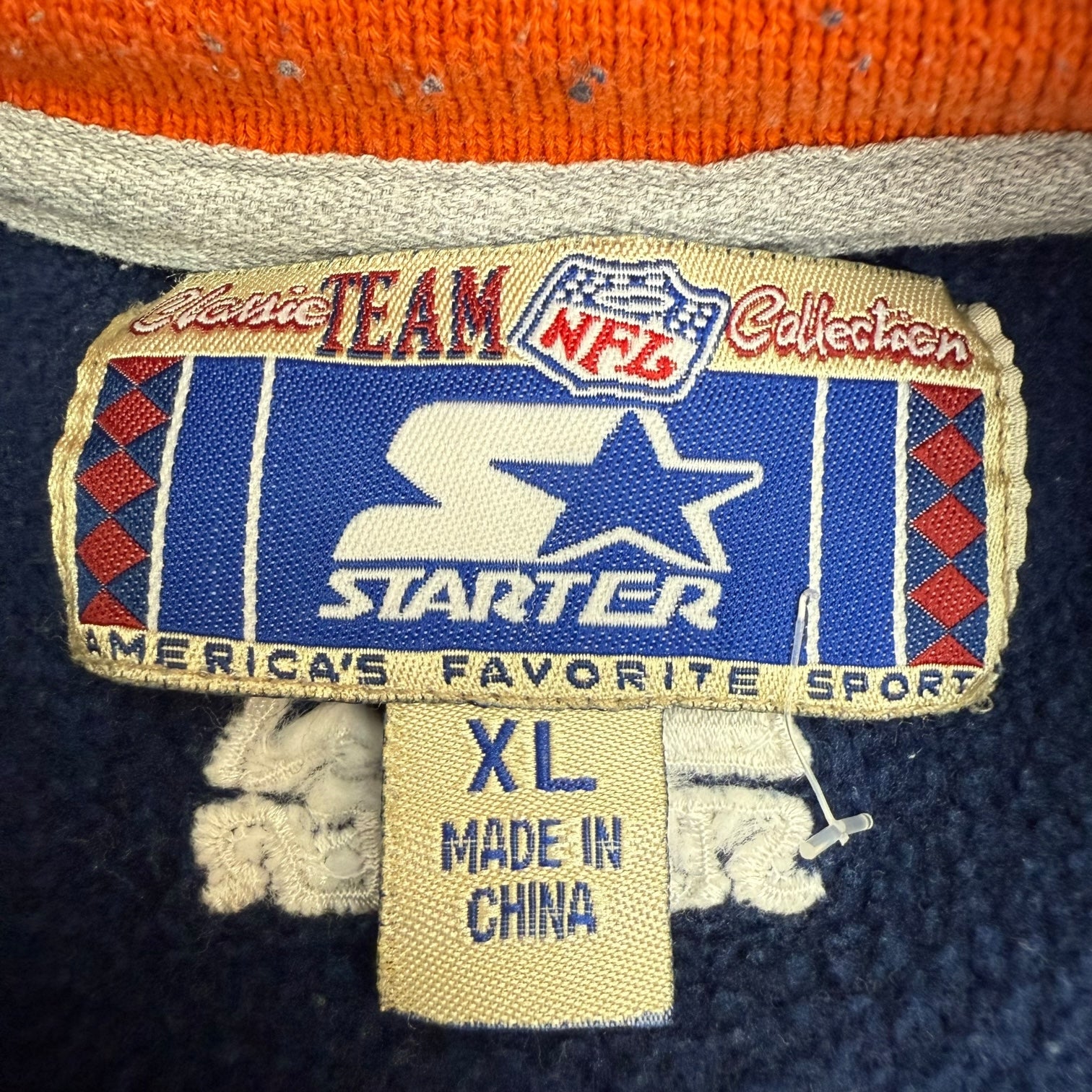 Vintage Starter Chicago Bears Crewneck Navy Blue/Orange