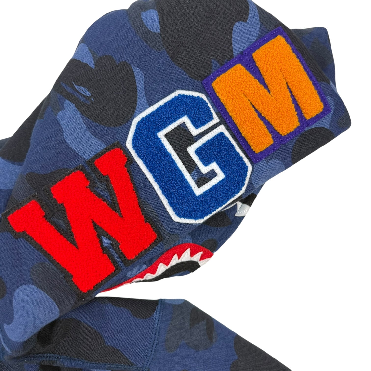 Bape Colour Camo 2nd Shark Hoodie Blue