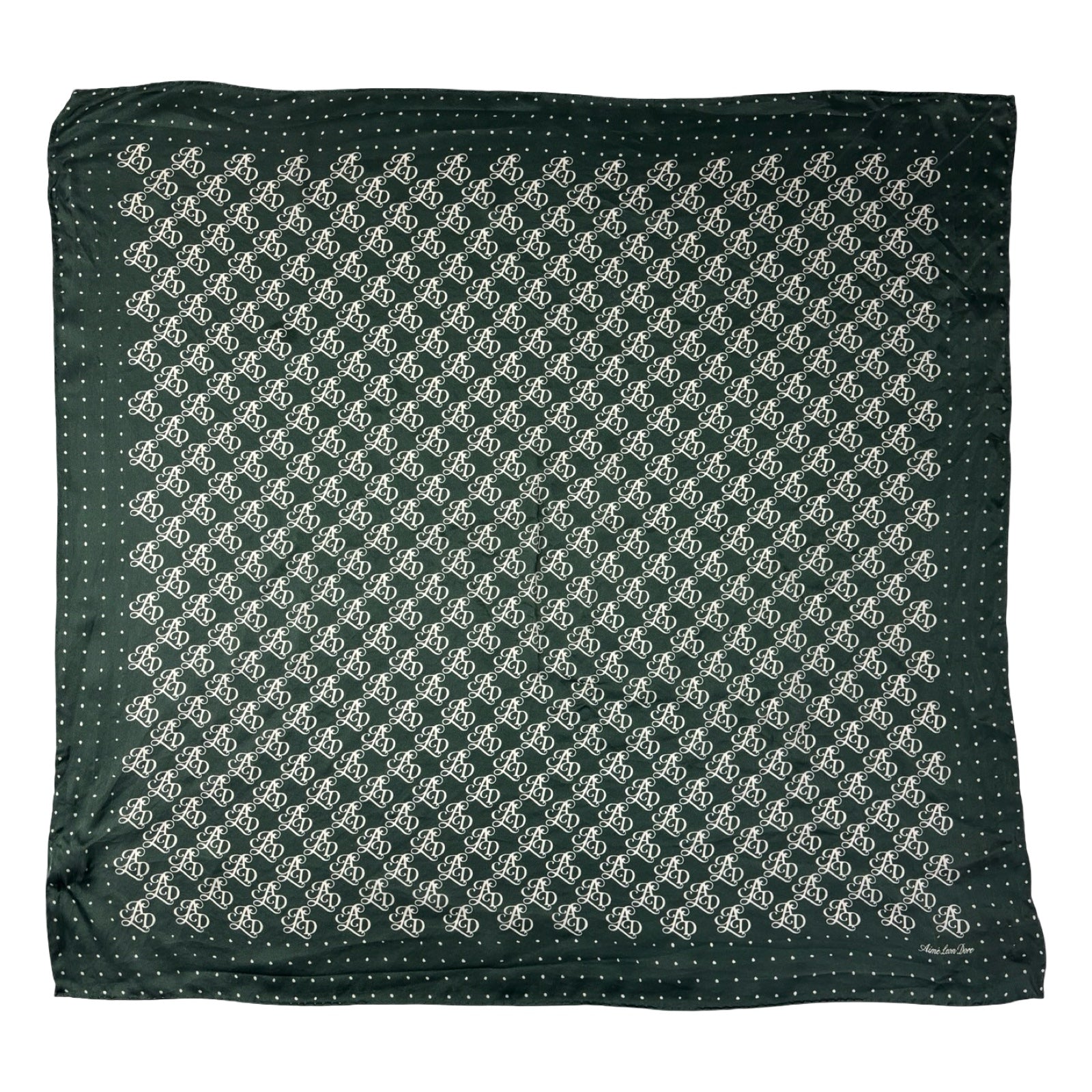 Aimé Leon Dore Monogram Silk Bandana Pine Green