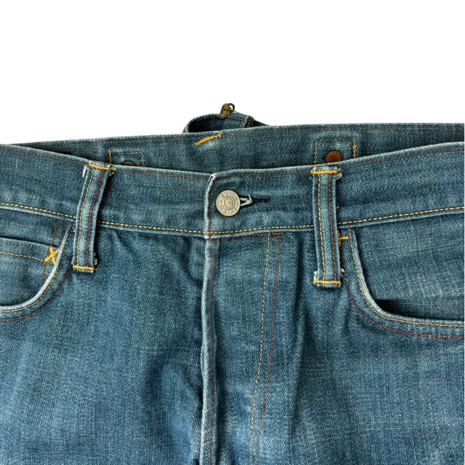 Evisu Labor Buckle-Back Straight Leg Jean Medium Wash