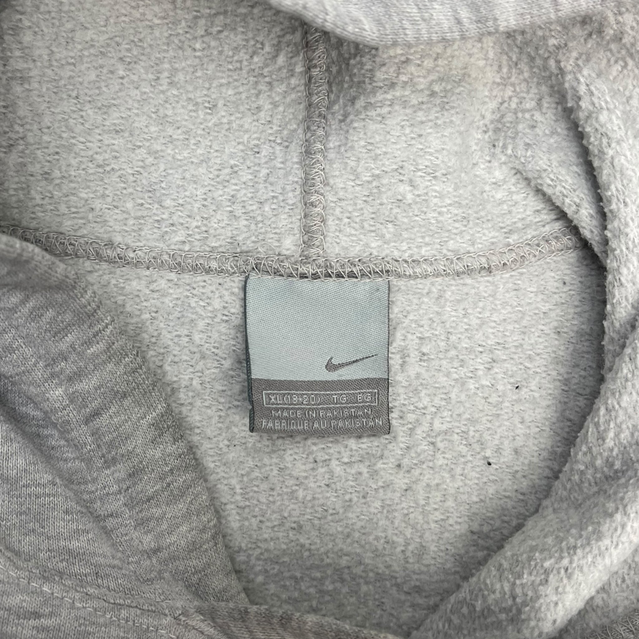 Vintage Nike Center Logo Hooded Sweatshirt Grey