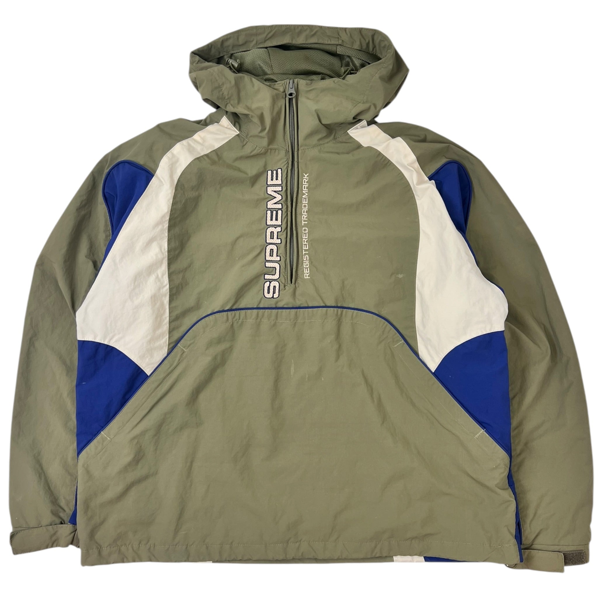 Supreme Panelled Half-Zip Pullover Olive Green