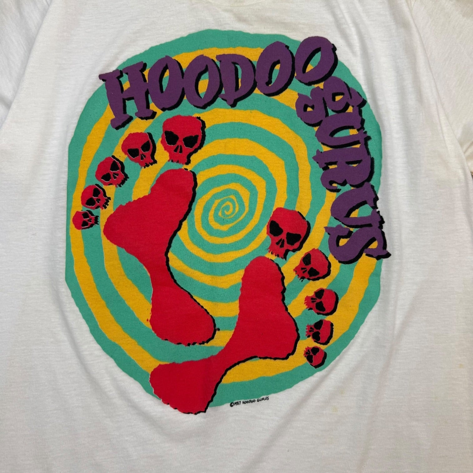 1987 Hoodoo Gurus Blow Your Cool Tour Tee White
