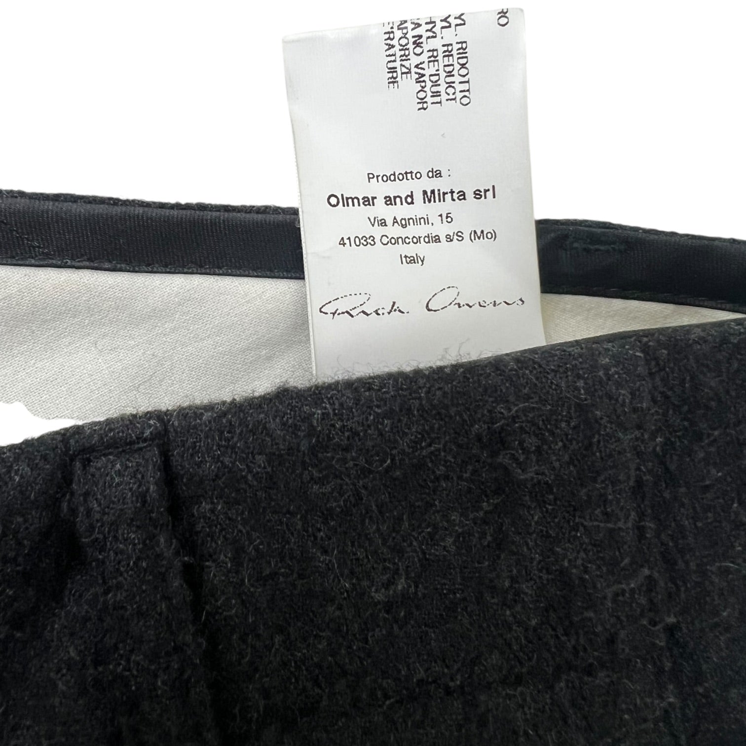 (W) Rick Owen’s Wool Trousers Black