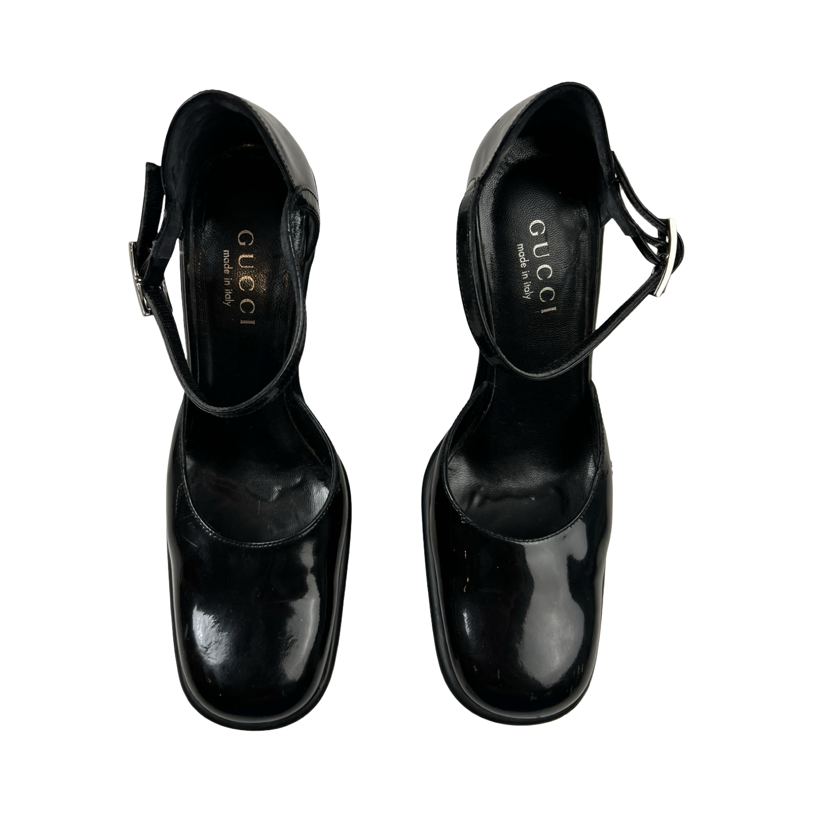 Vintage Gucci Black Patent Leather Wedge Pump (Used)