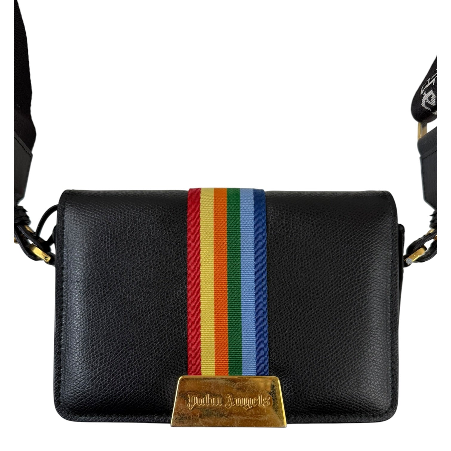 Palm Angels Leather Cross Body Bag Black