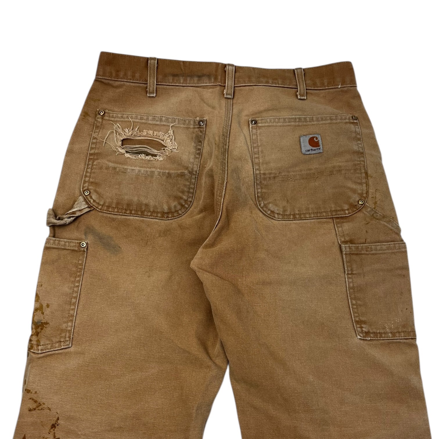 Carhartt Double Knee Work Pants Distressed Tan (32)