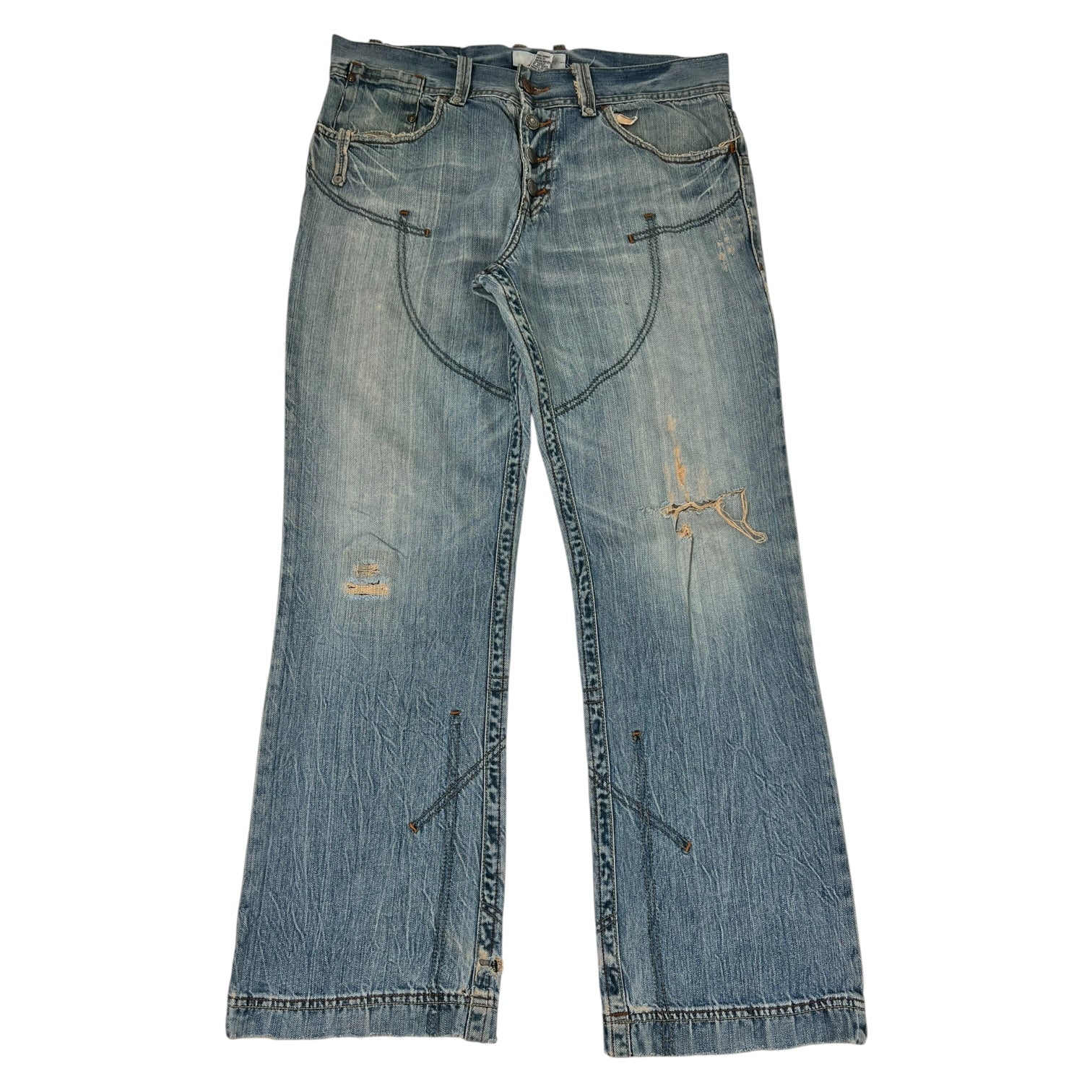 Vintage Armani Exchange Distressed Flare Jeans