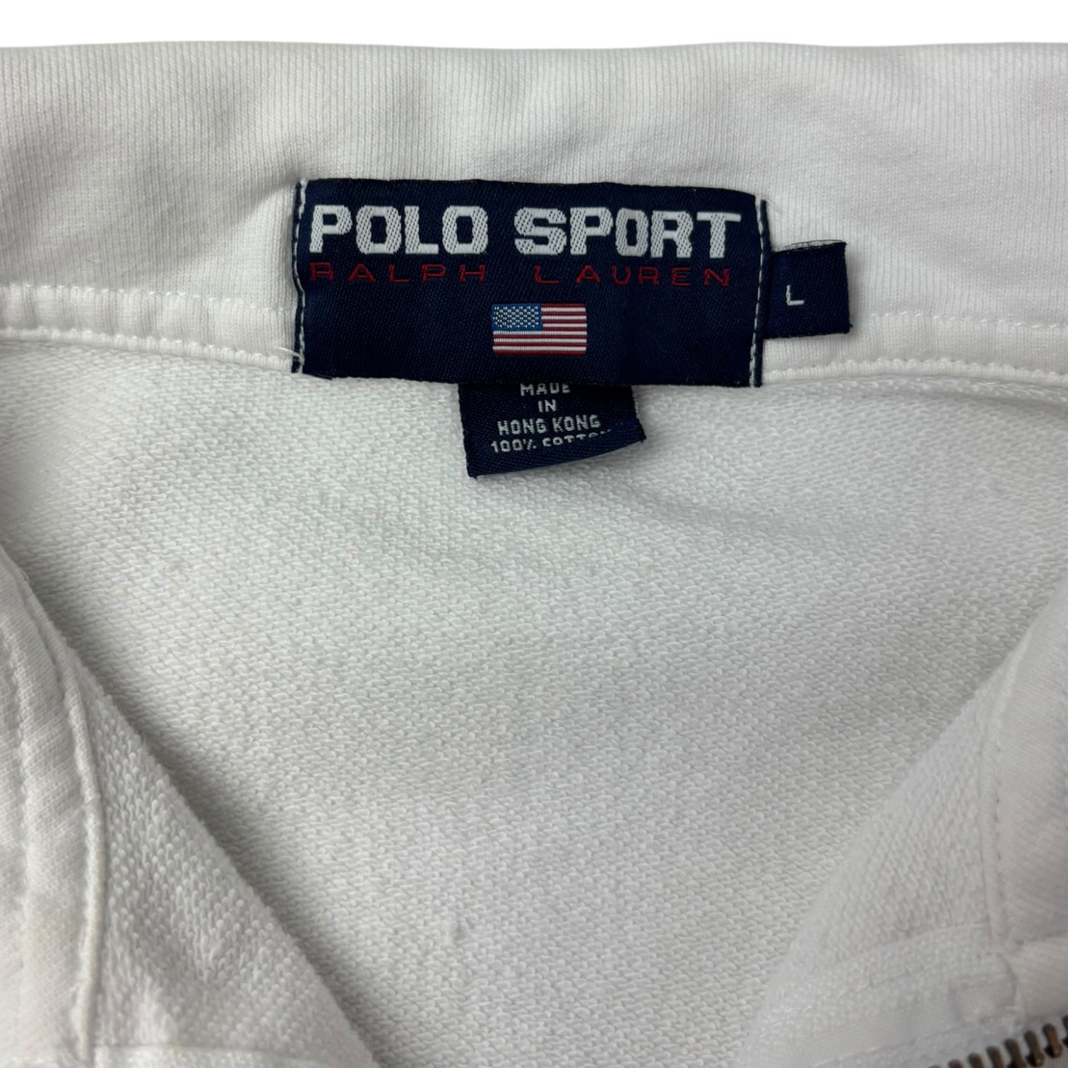Vintage Polo Sport Quarter Zip White