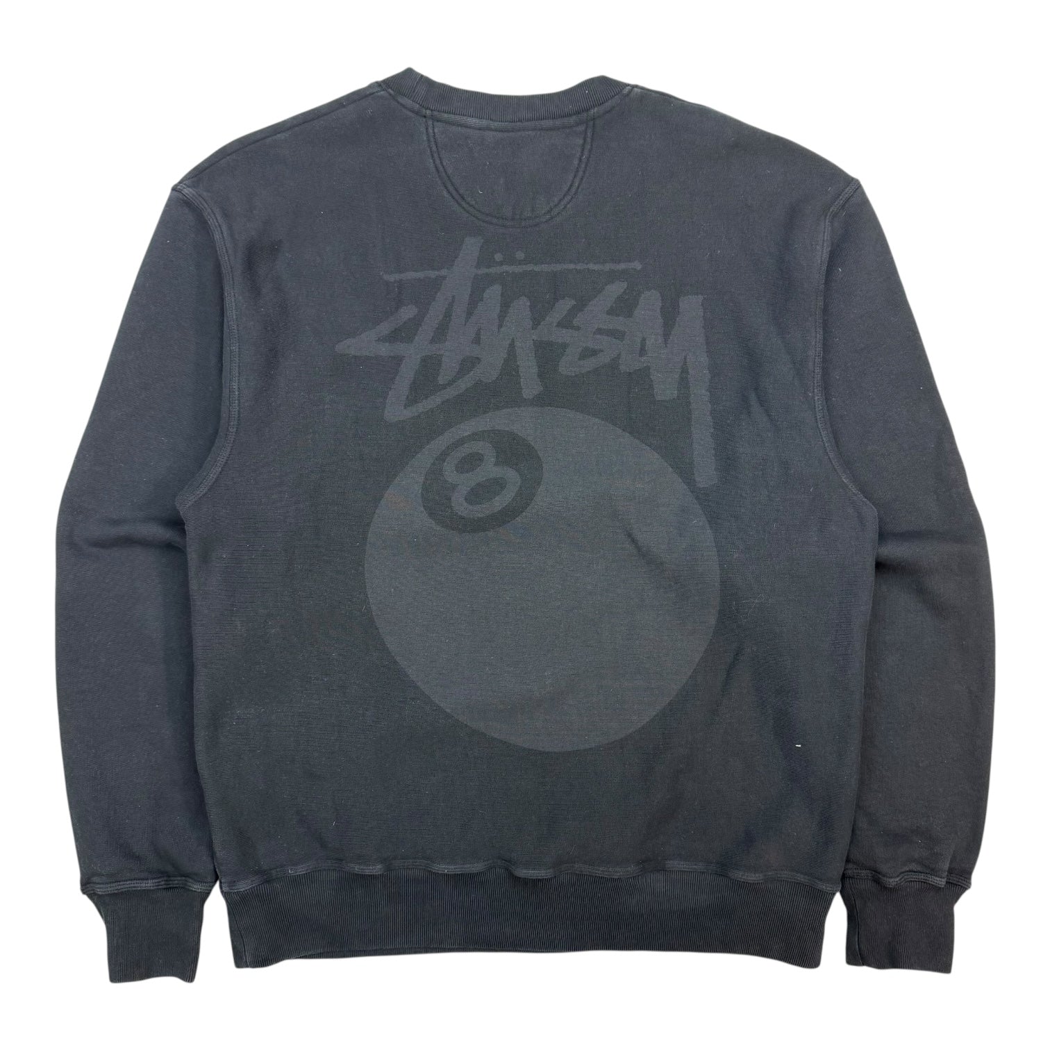 Stussy 8 Ball Pigment Dyed Crewneck Black