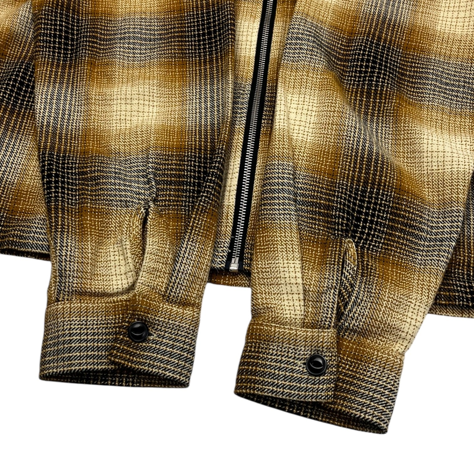 Stussy Jack Shadow Plaid Zip Shirt 'Mustard'