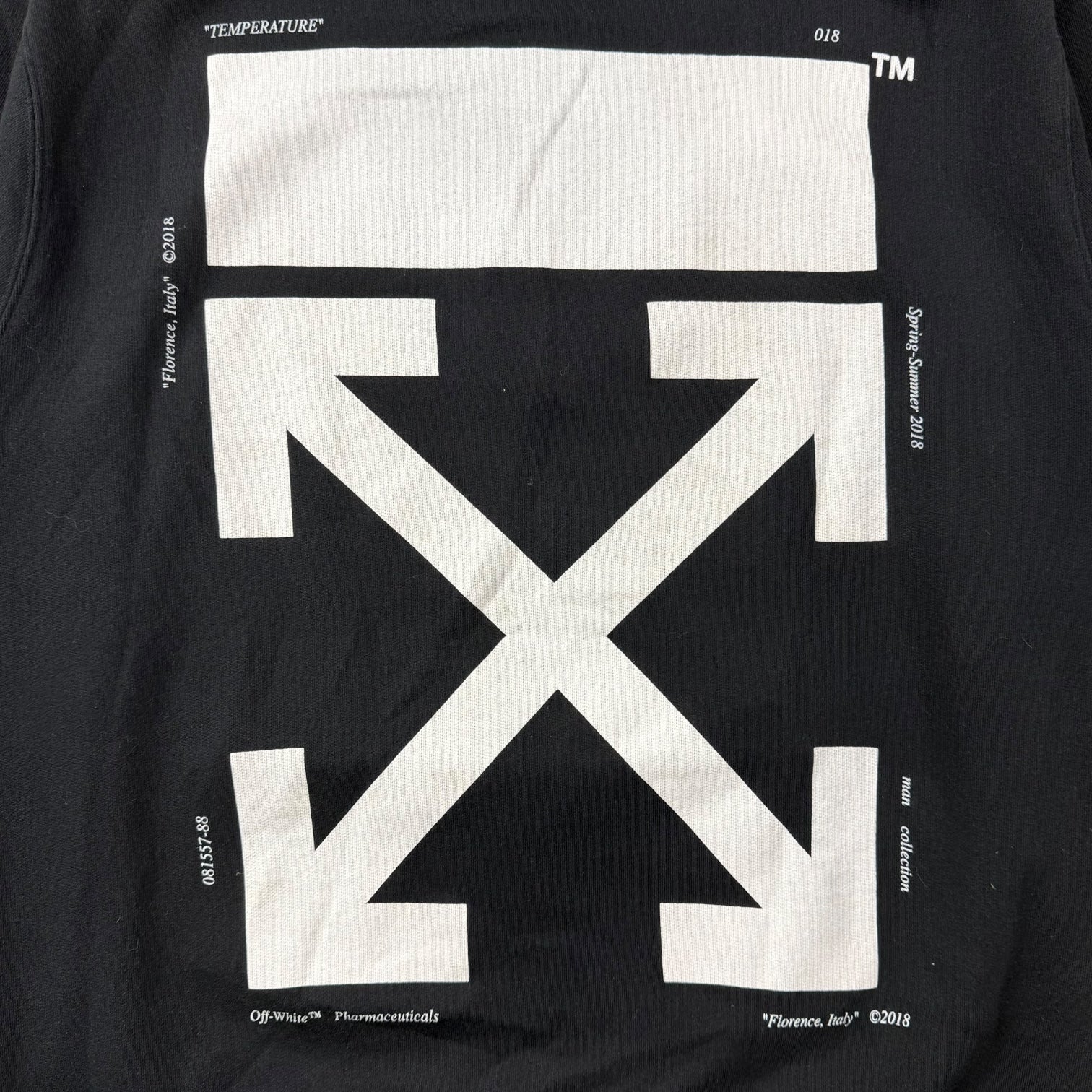 Off-White SS18 Mona Lisa Pullover Hoodie Black
