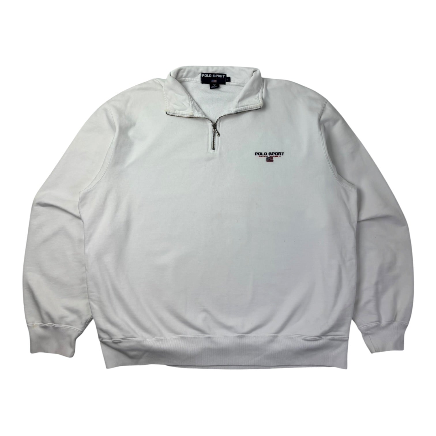 Vintage Polo Sport Quarter Zip White
