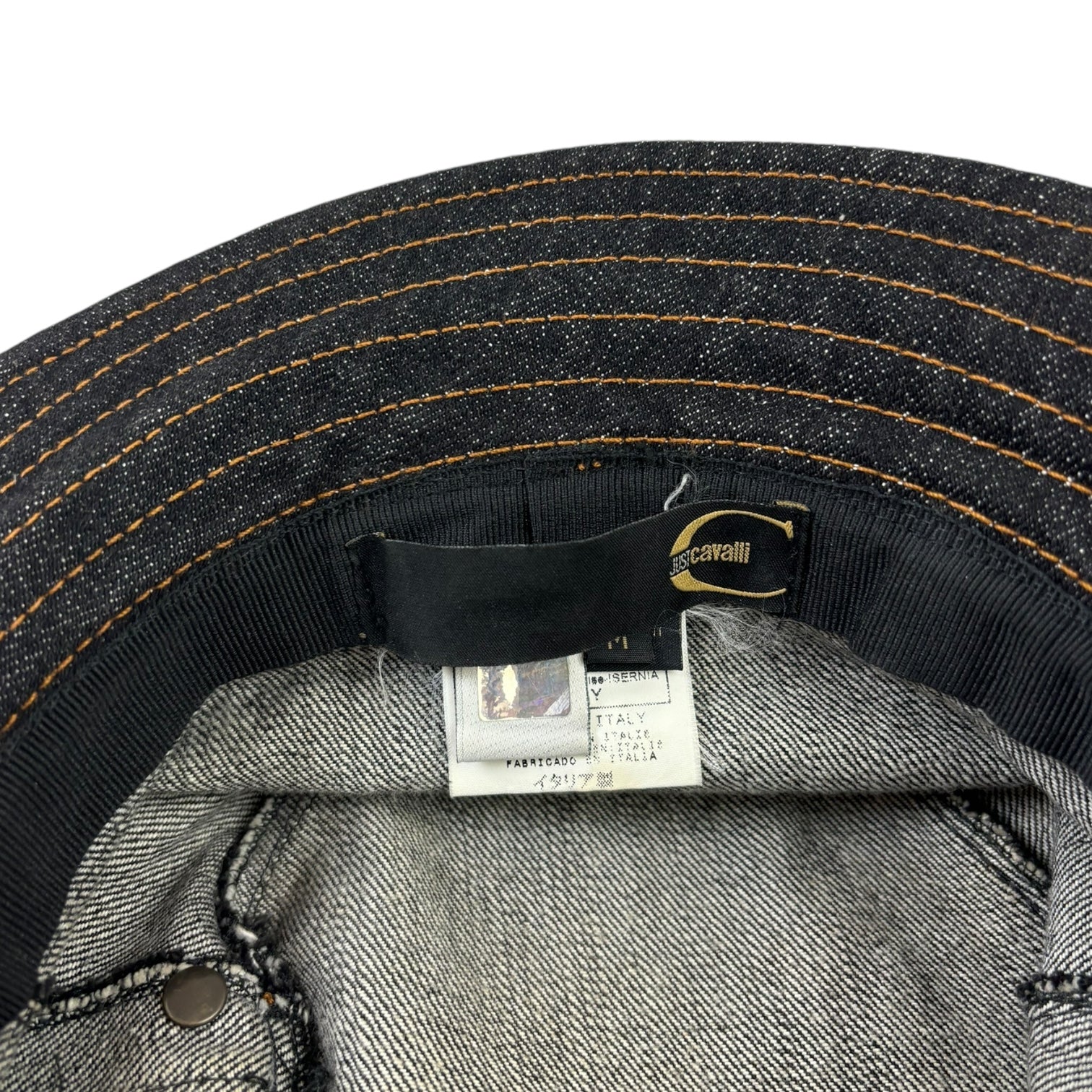 Vintage Just Cavalli Denim Bucket Hat Dark Wash