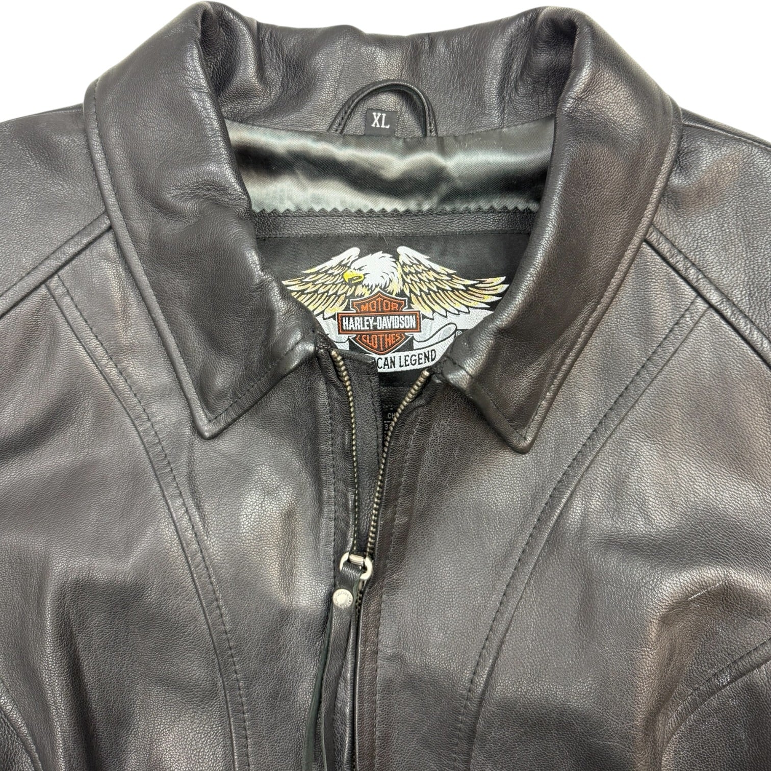 Vintage Harley Davidson Women’s Rhinestone Leather Jacket Black