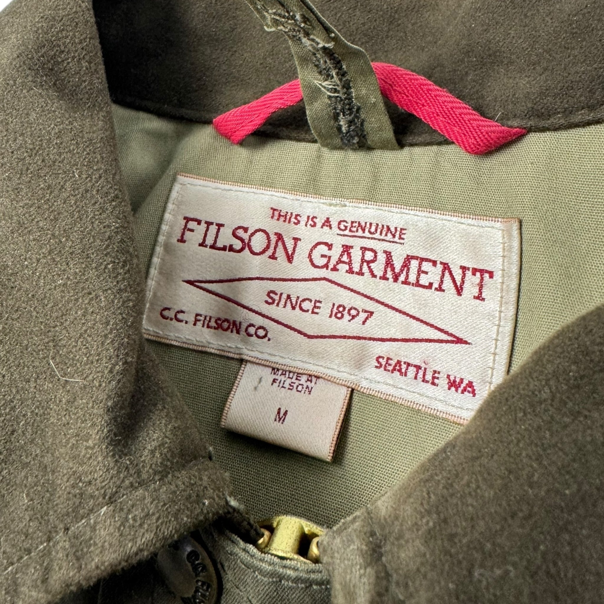 Vintage Filson Cover Cloth Mile Marker Coat Otter Green