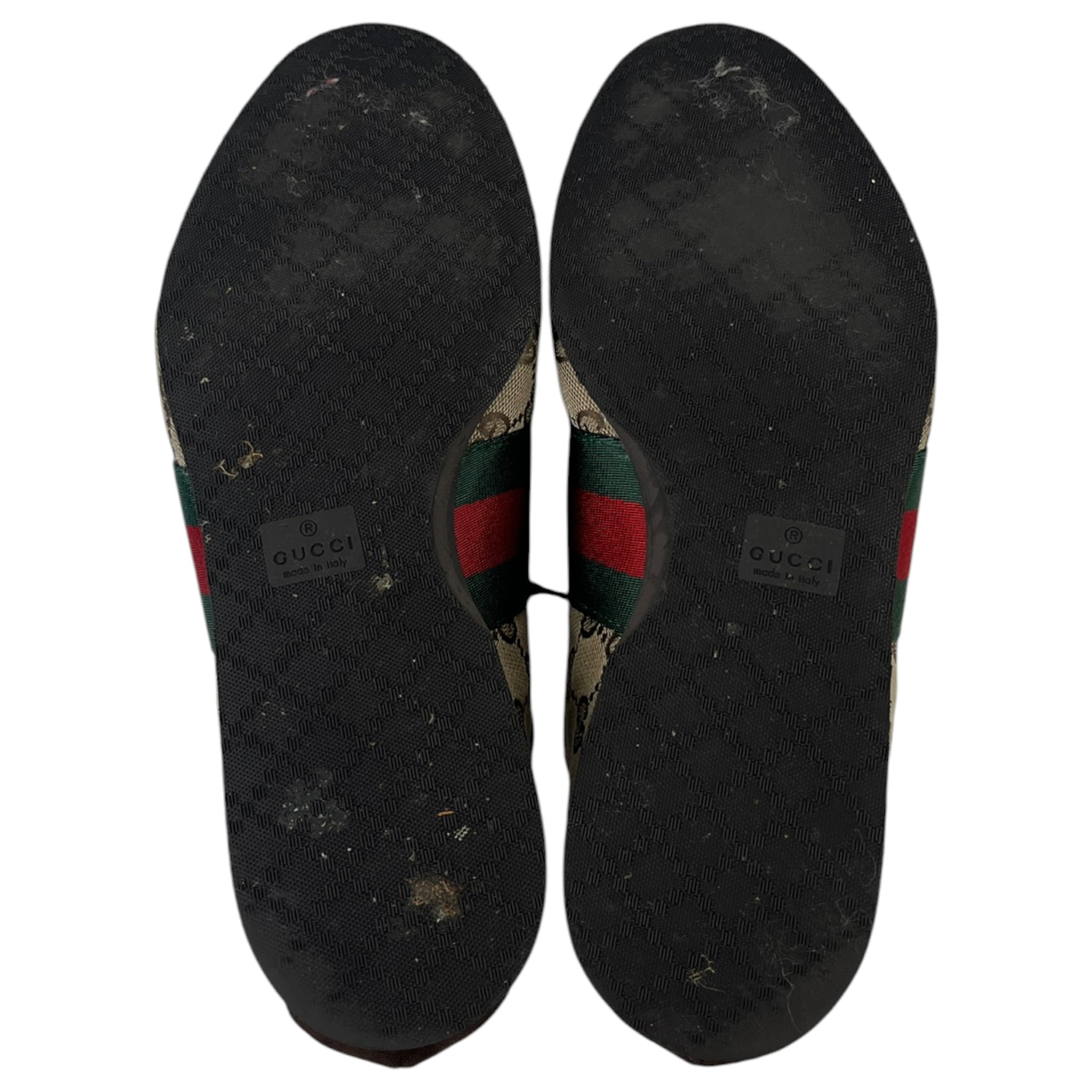 Gucci GG Canvas and Suede Classic Web Low-Top Sneakers (Used)