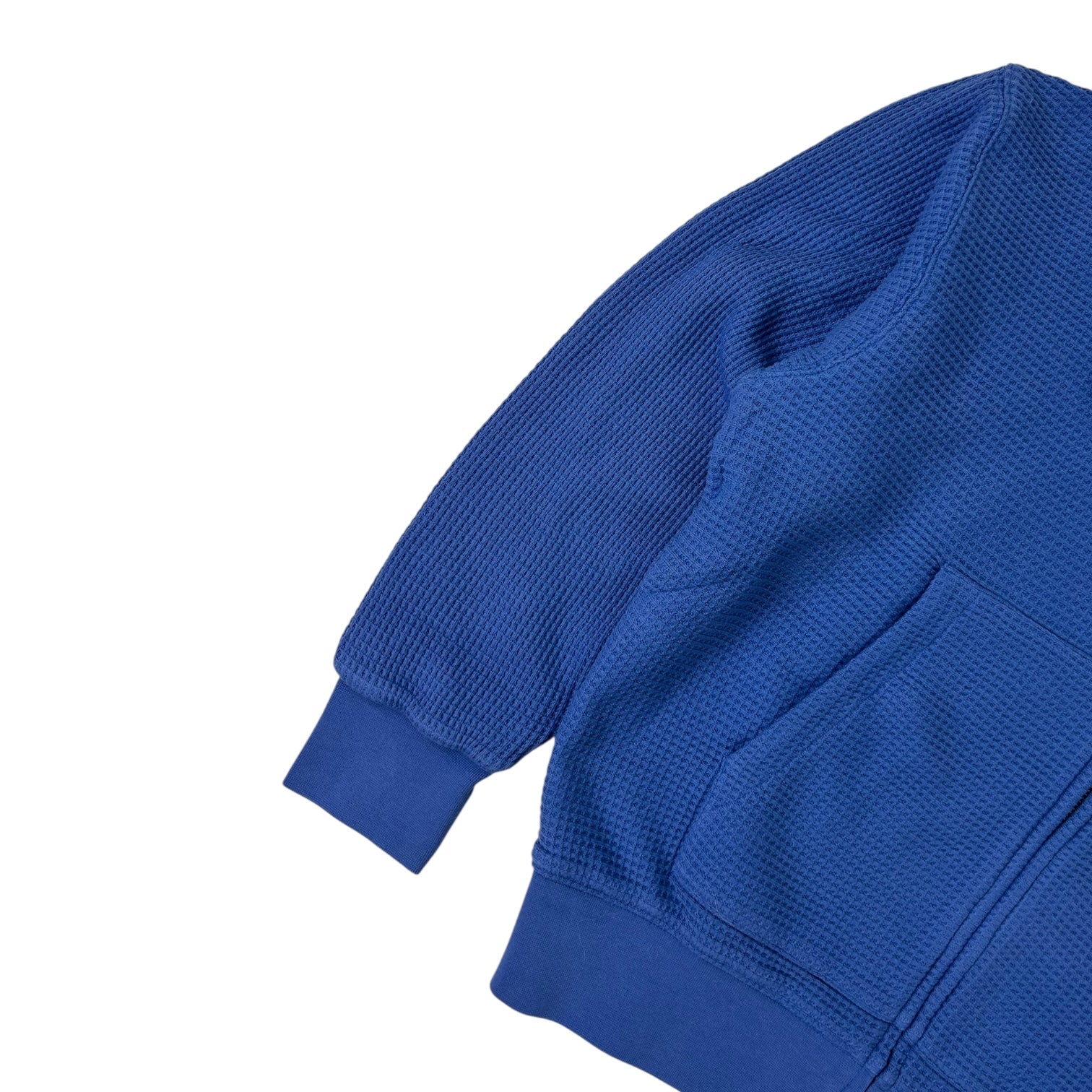 Stussy Double Layer Waffle Zip Hoodie Blue