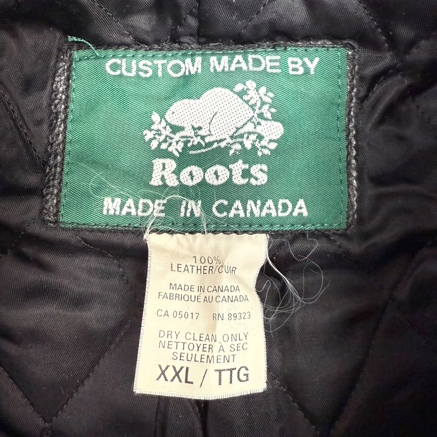 Vintage Roots Canada Telus Leather Bomber Jacket Green/Brown