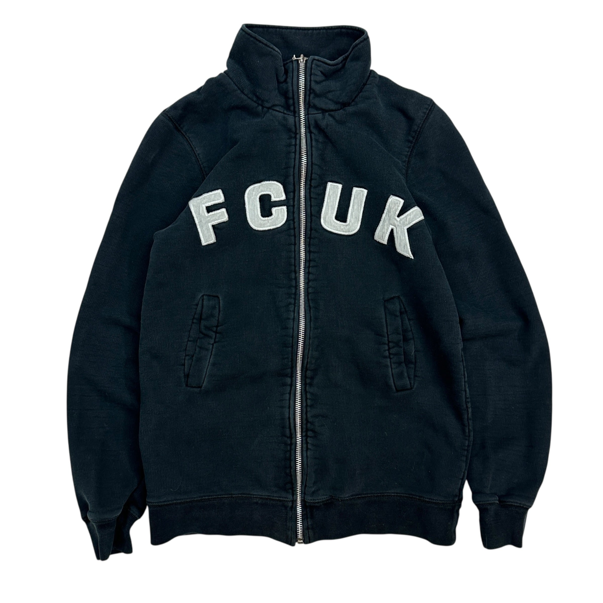 (W) Vintage Y2K French Connection Zip Up Sweater Black