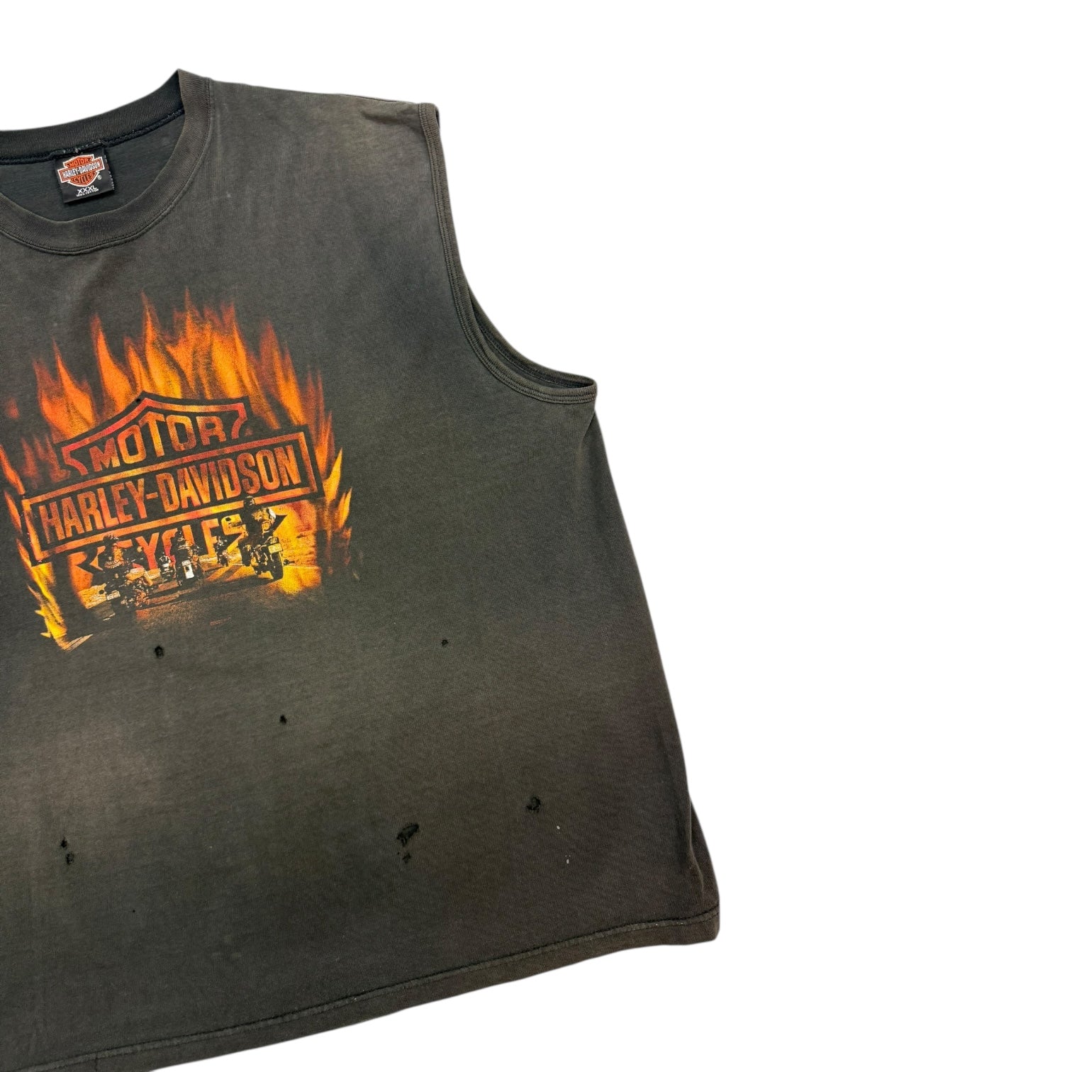 Vintage Harley Davidson Fire Tank Top Black