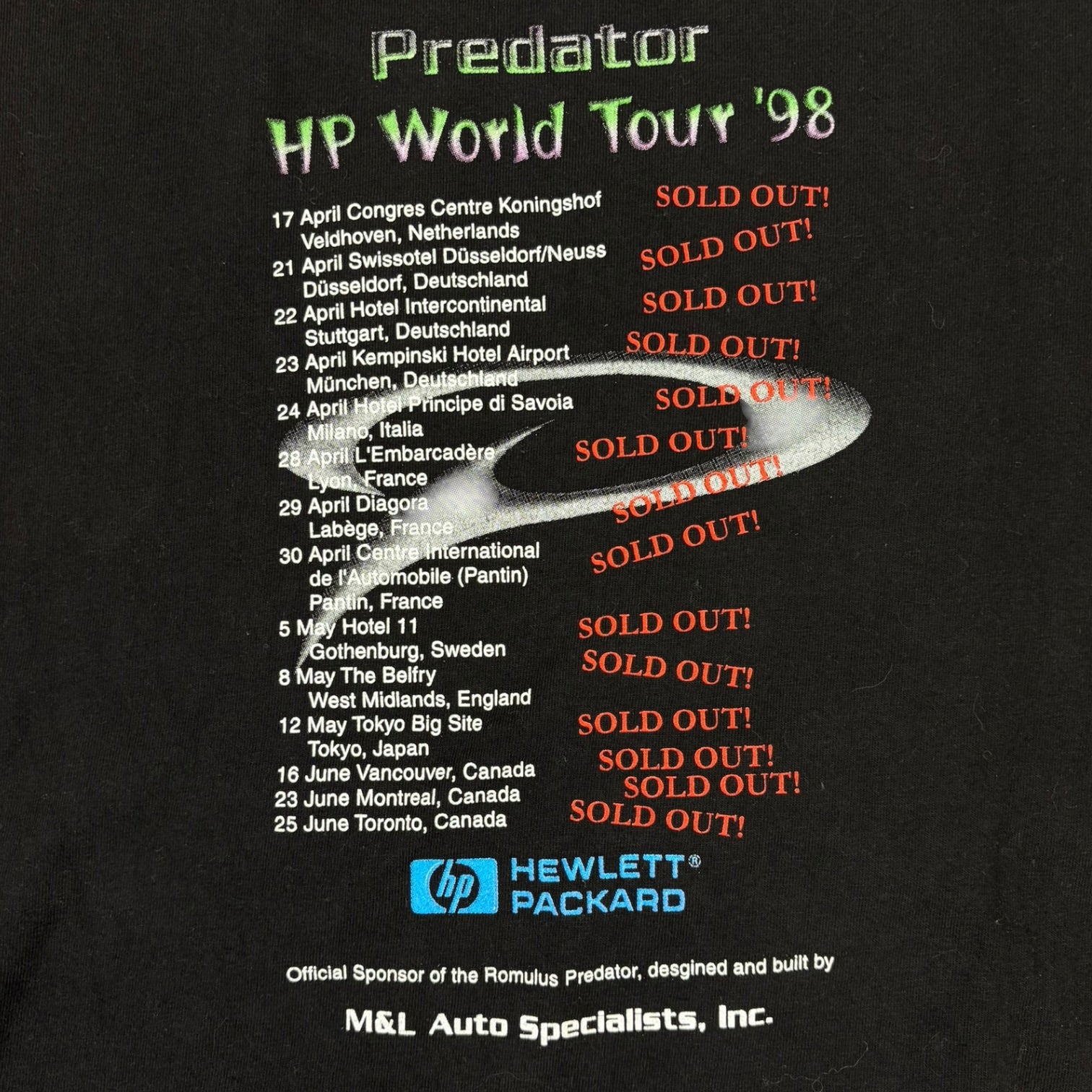 Vintage 1998 Hewlett-Packard World Tour Black