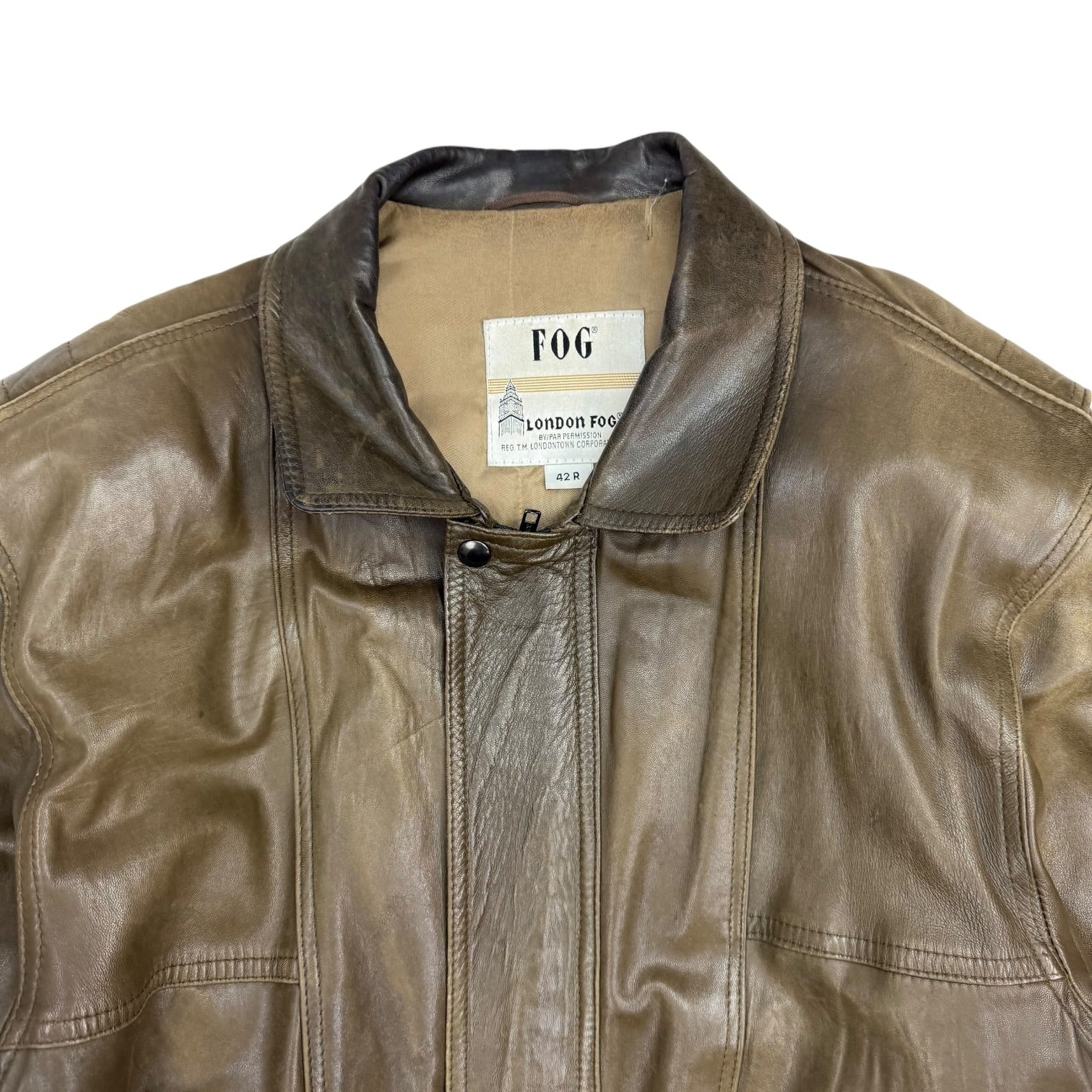 Vintage London Fog Leather Jacket Brown