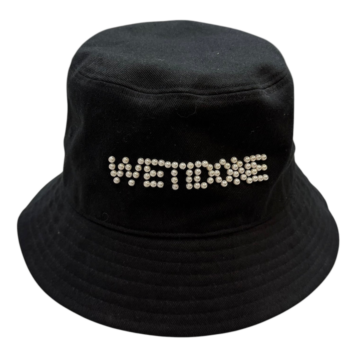 We11done Pearl Logo Bucket Hat Black