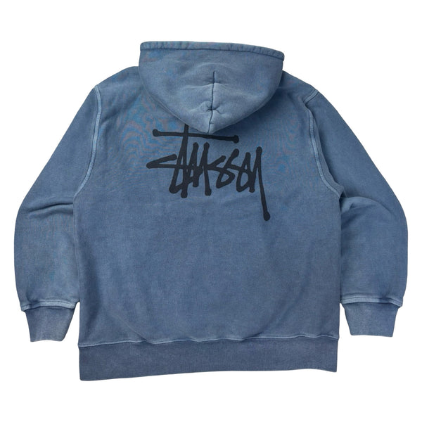 Stussy Pigment Dyed Pullover Hoodie Faded Blue