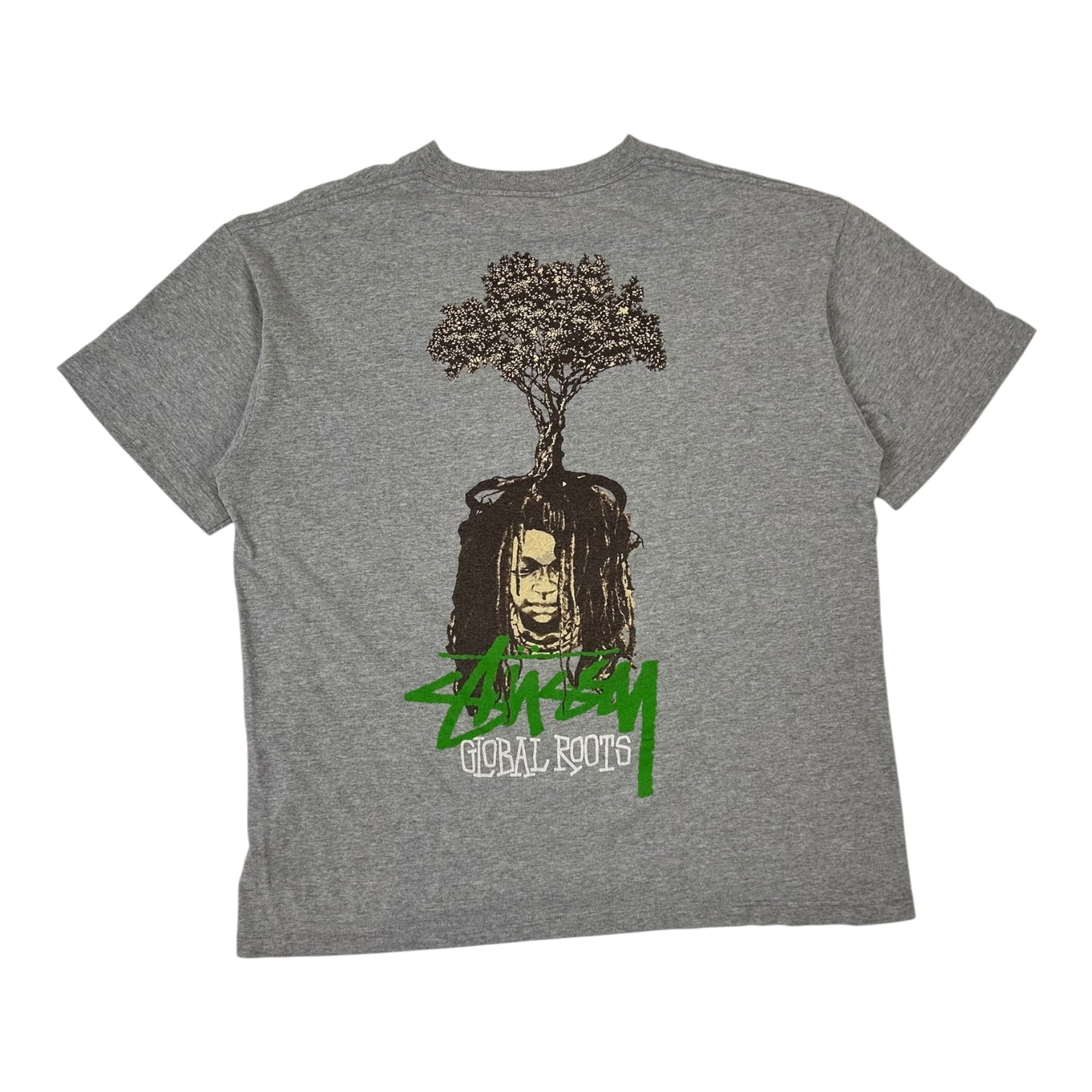Vintage Stussy Global Roots T-Shirt Grey