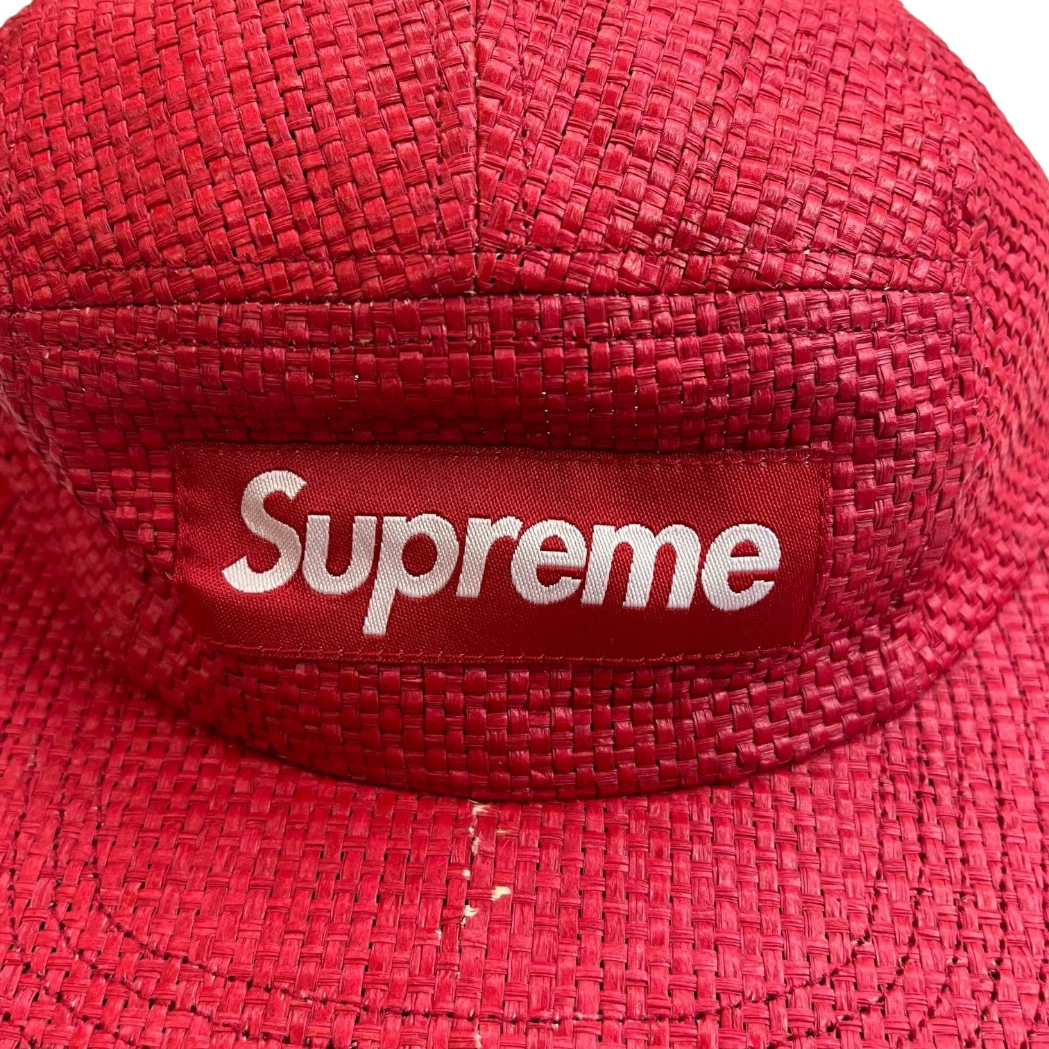 Supreme Box Logo Rafia Camp Cap Red