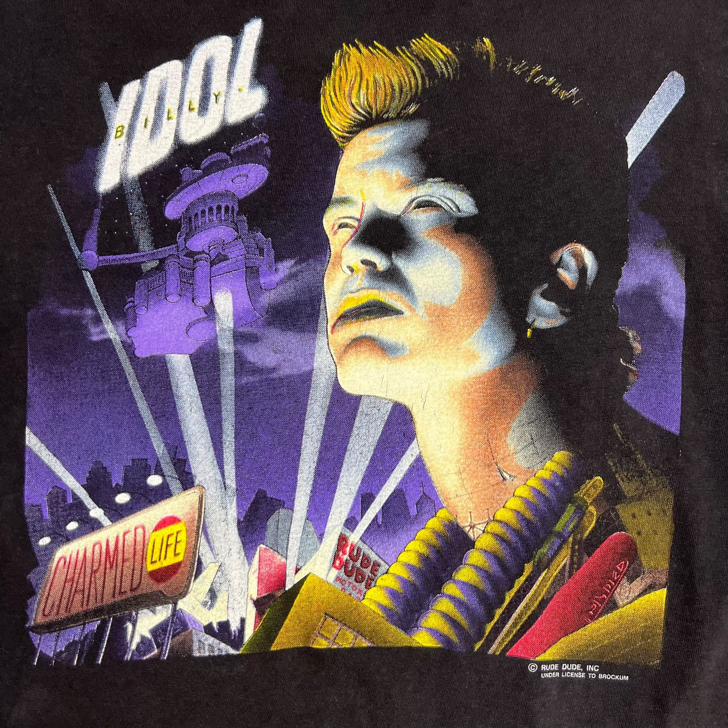 1990 Billy Idol Charmed Life Black Tour T-Shirt