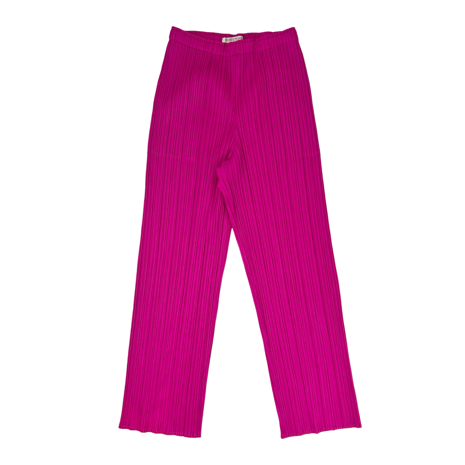 (W) Pleats Please Issey Miyake Pleated Elasticated Waistband Trousers Hot Pink