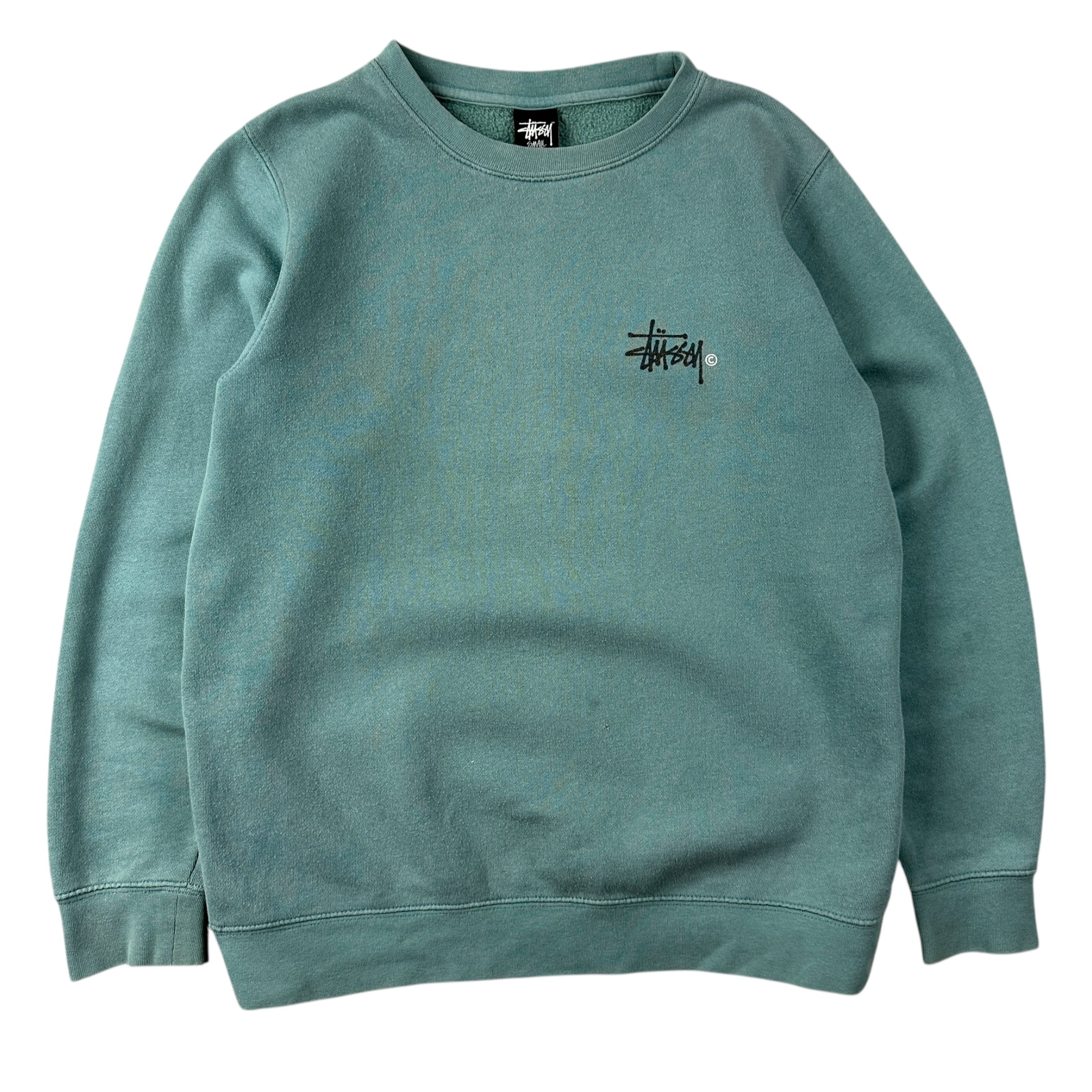 Stussy Logo Crewneck Seafoam Green