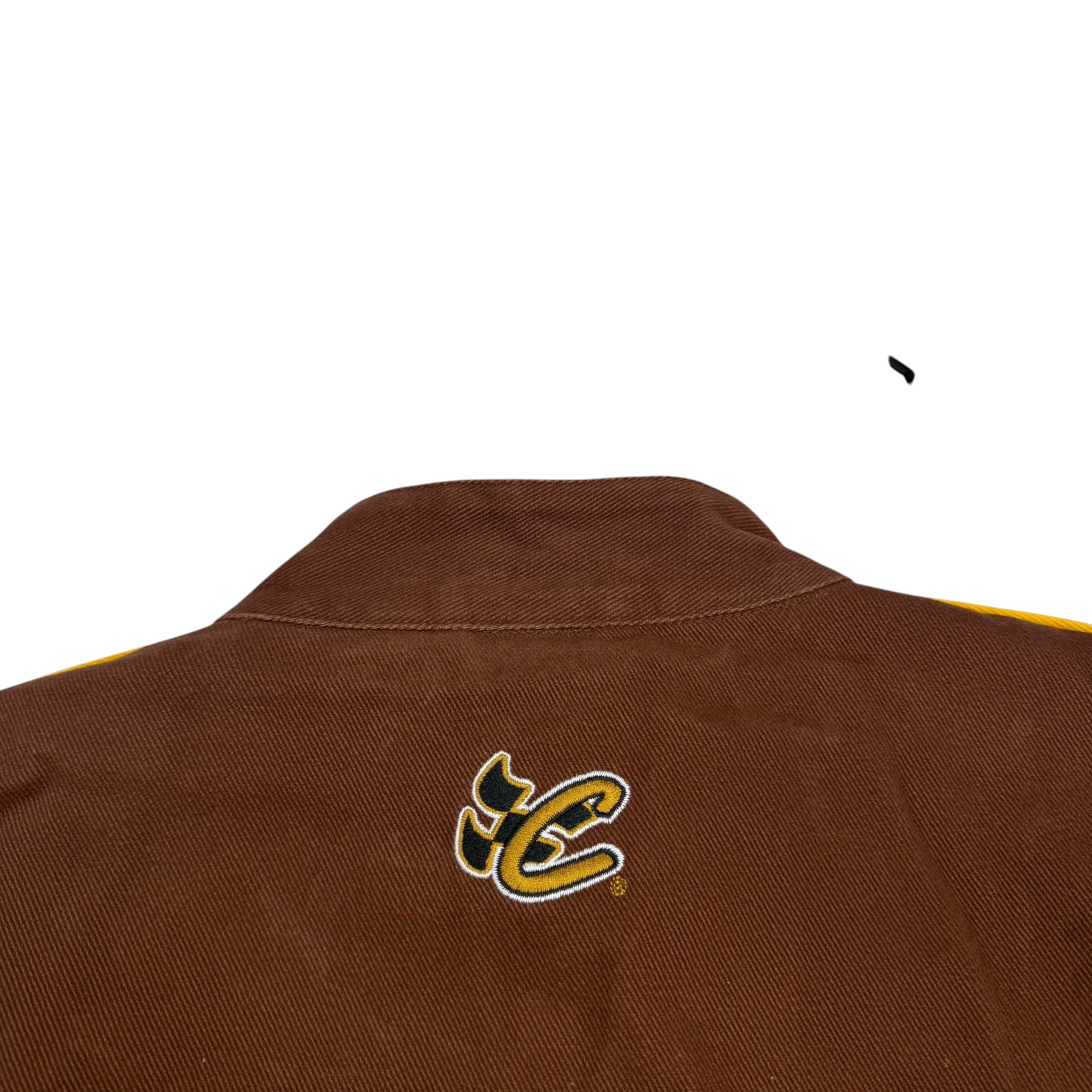 Vintage Chase Authentics NASCAR UPS Embroidered Racing Jacket Brown