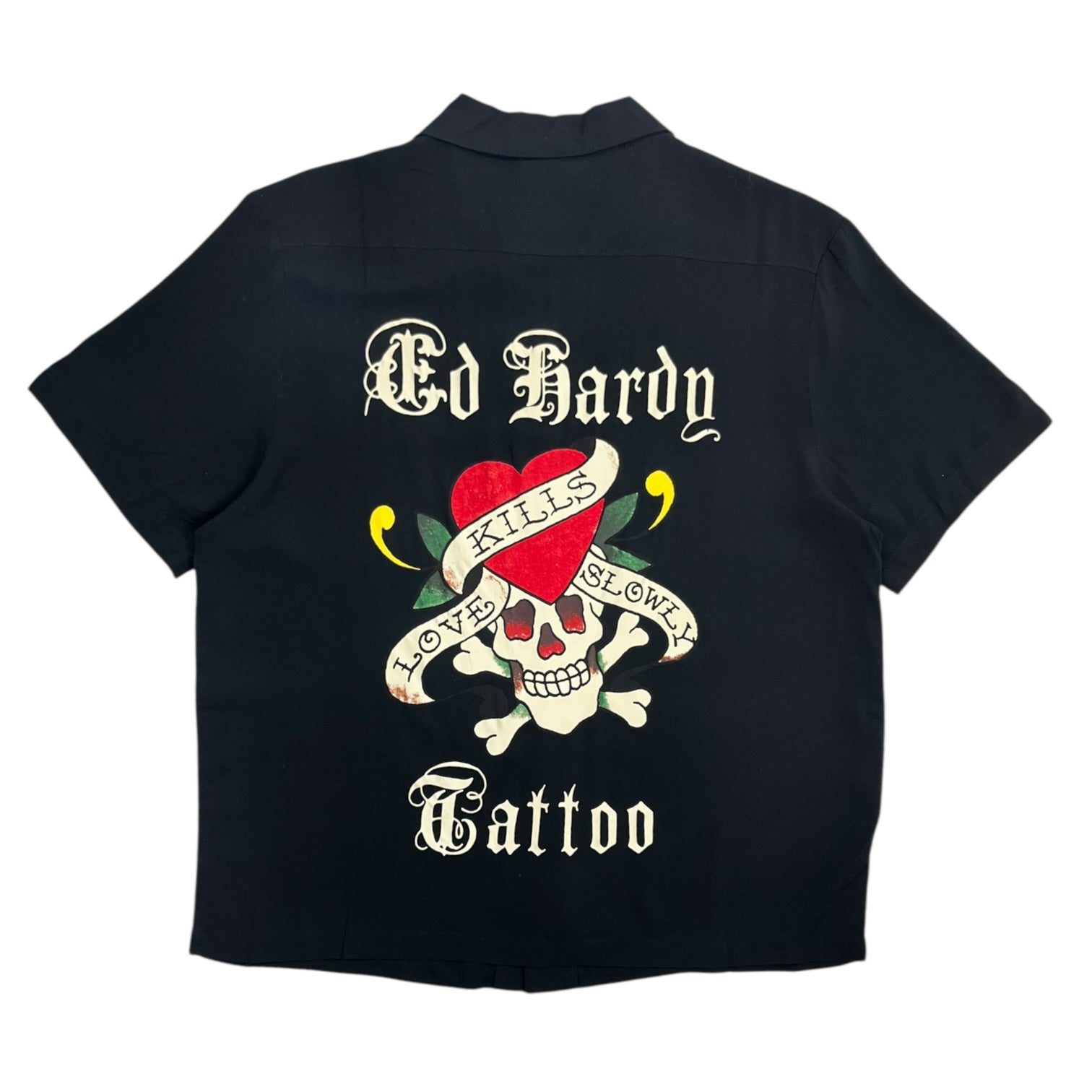 Vintage Y2K Ed Hardy Panther Bowling Shirt