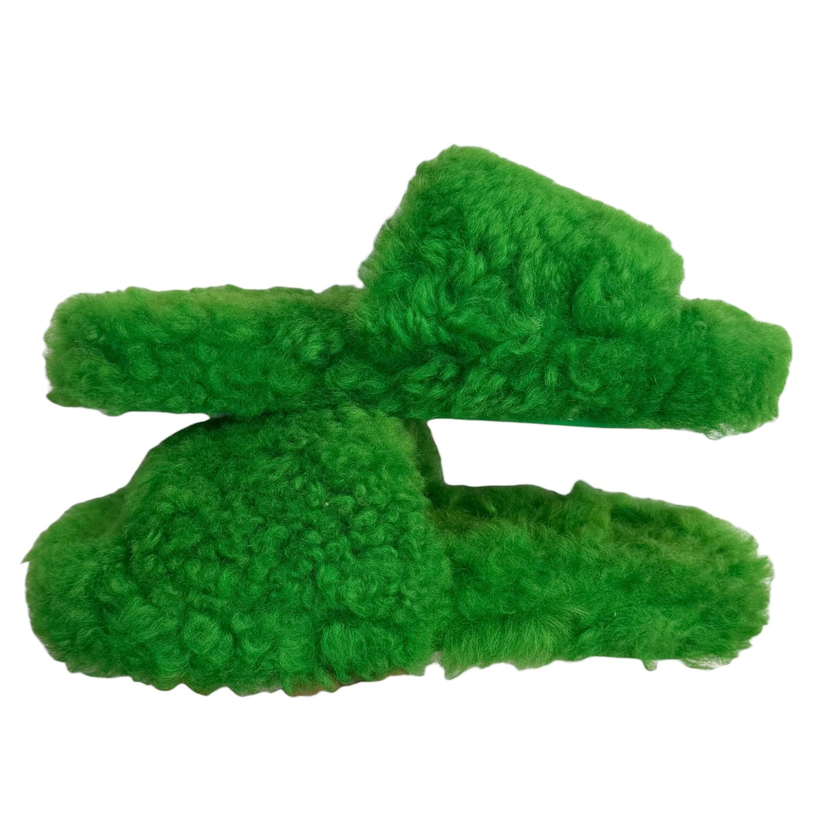 (W) Bottega Veneta Resort Teddy Slippers Green