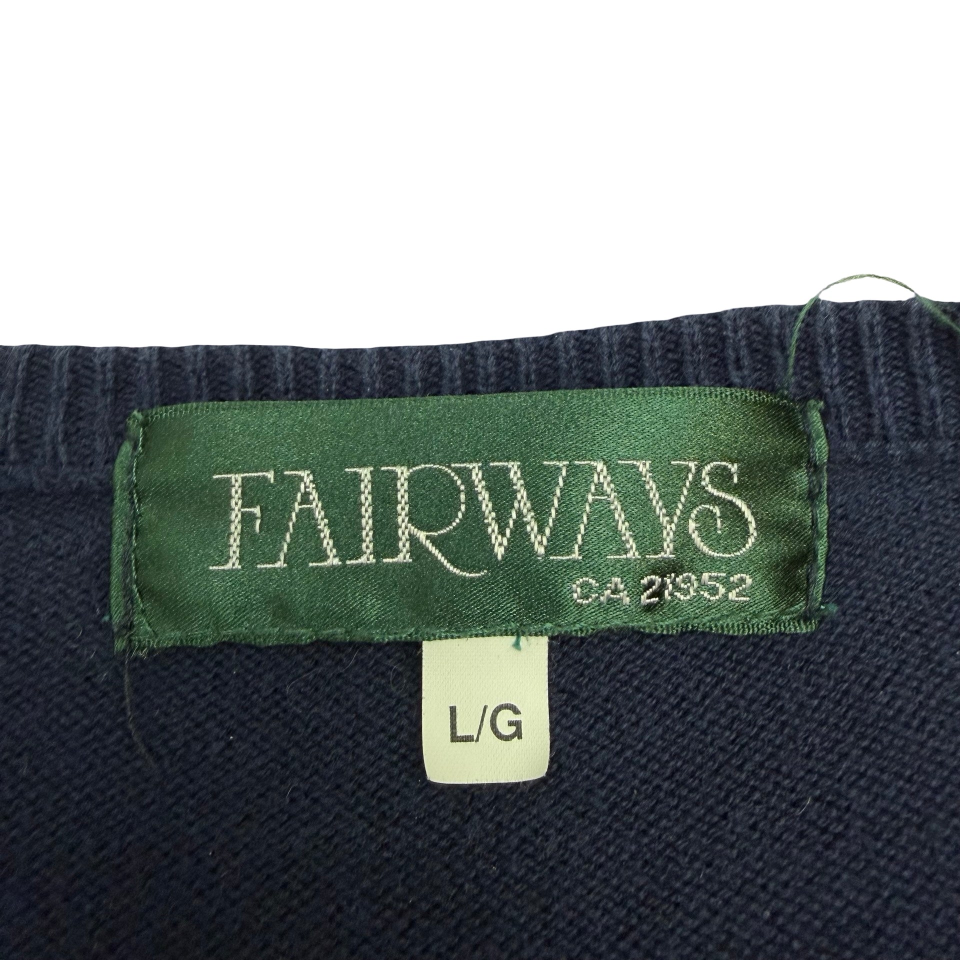 Vintage Alberta Golf Knit V Neck Sweater Navy