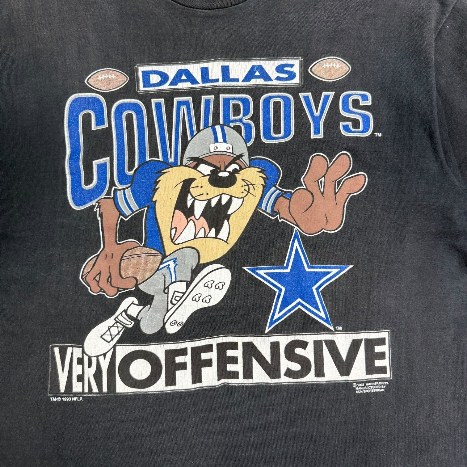 1993 NFL Dallas Cowboys Tasmanian Devil Tee Black
