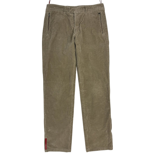 Prada Linea Rossa Corduroy Pants Beige
