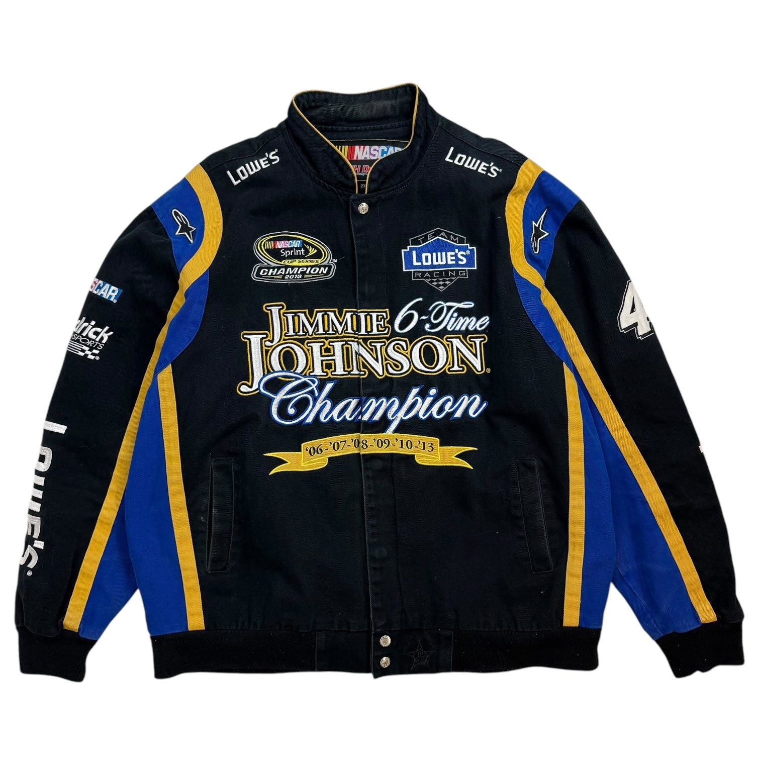 Vintage NASCAR Jimmie Johnson 6 Time Champion Jacket Black